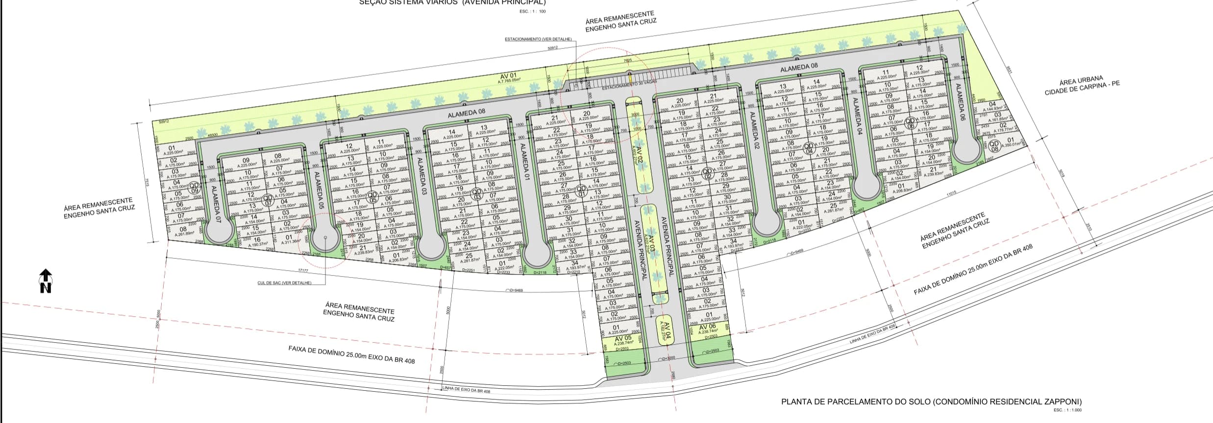 Planta de implantação do residencial