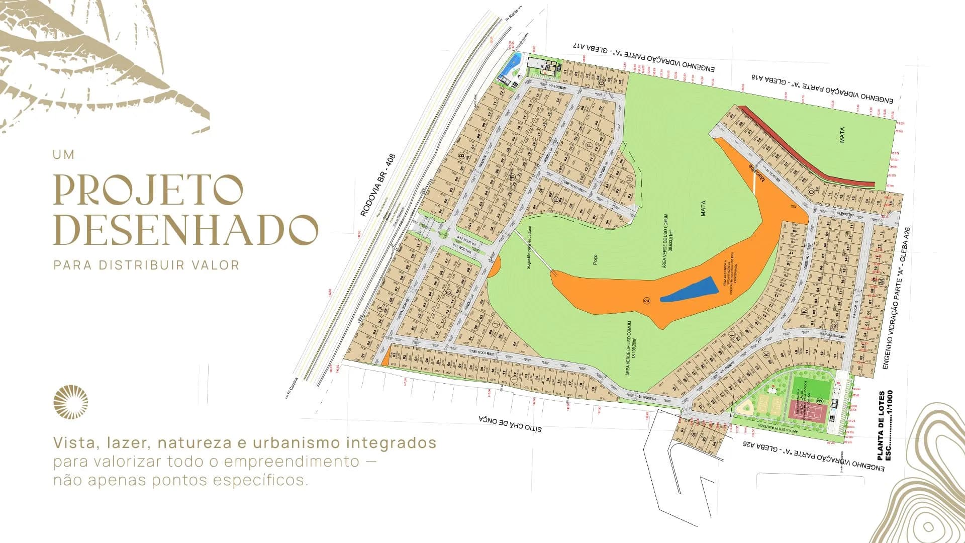 Planta de implantação do loteamento